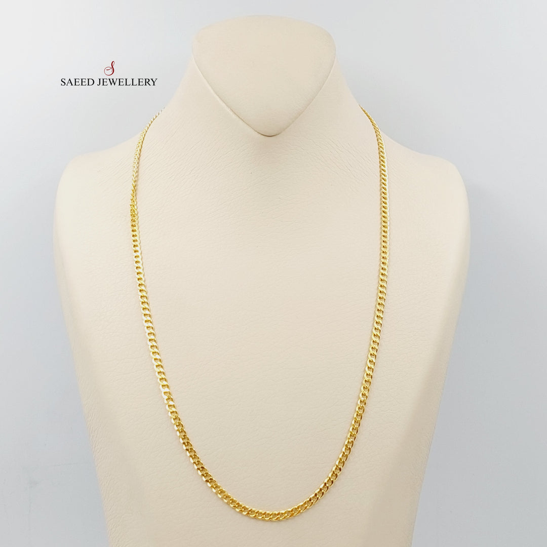 (3.5mm) Figaro Chain 55cm Made Of 21K Yellow Gold by Saeed Jewelry-28567