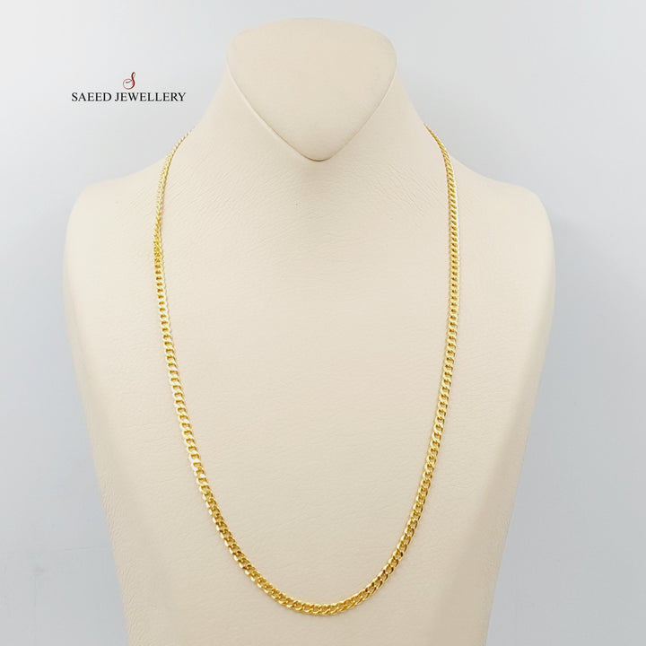 (3.5mm) Figaro Chain 55cm Made Of 21K Yellow Gold by Saeed Jewelry-28567