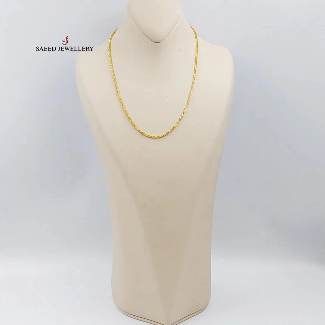 (3.5mm) Franco Chain 45cm Made Of 21K Yellow Gold by Saeed Jewelry-28579