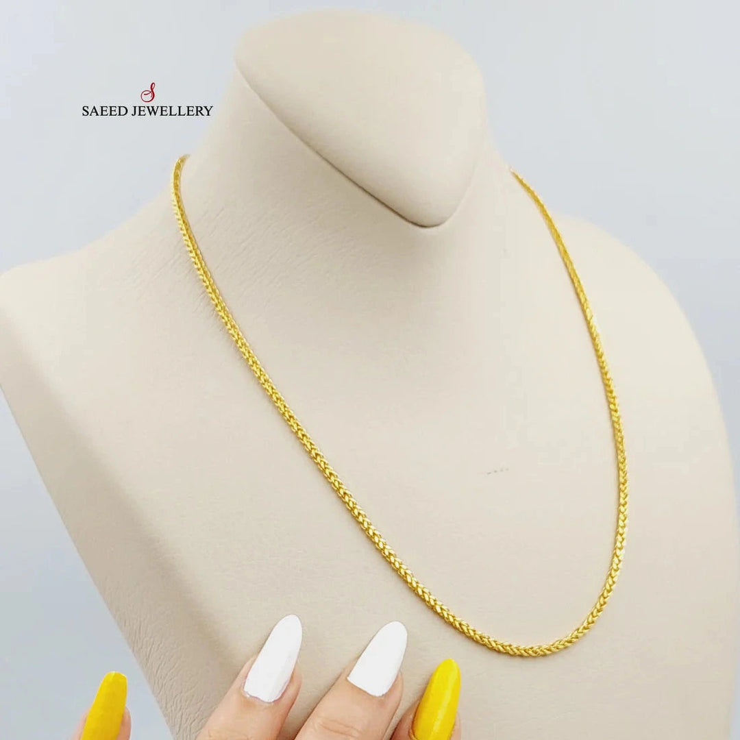 (3.5mm) Franco Chain 45cm Made Of 21K Yellow Gold by Saeed Jewelry-28579