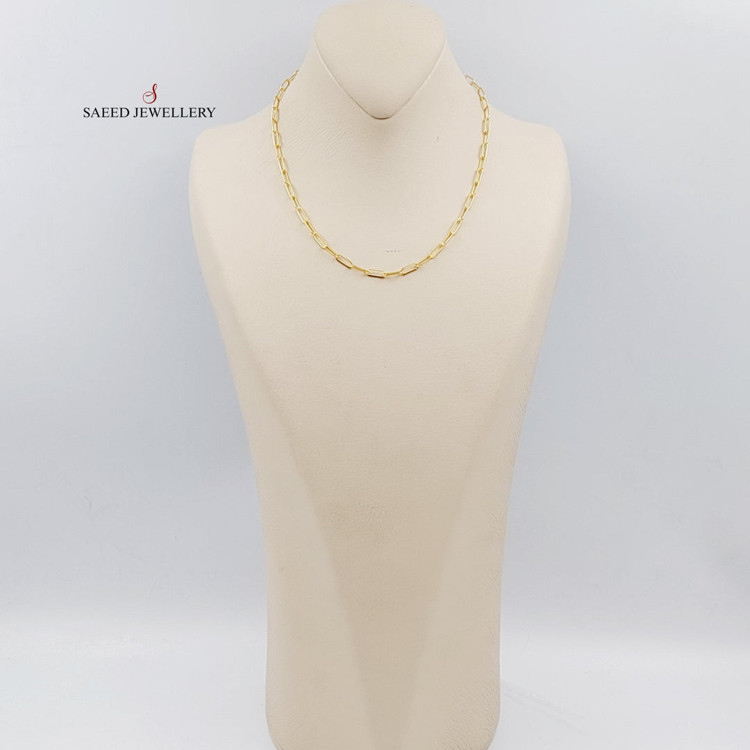 (3.5mm) Paperclip Chain 40cm Made Of 21K Yellow Gold by Saeed Jewelry-28676