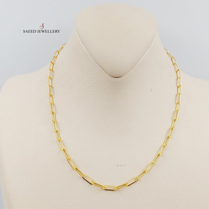 (3.5mm) Paperclip Chain 40cm Made Of 21K Yellow Gold by Saeed Jewelry-28676