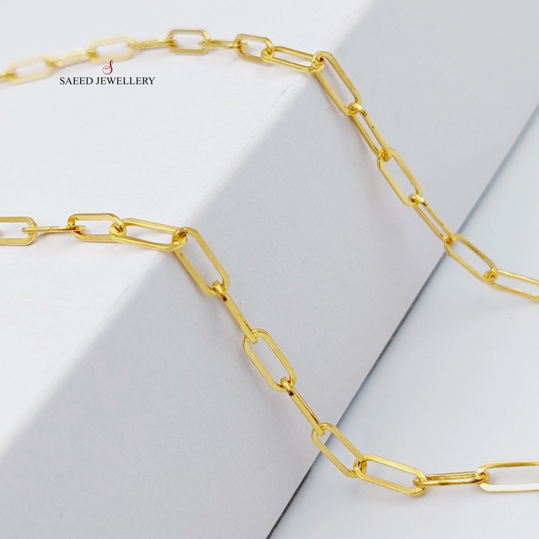 (3.5mm) Paperclip Chain 40cm Made Of 21K Yellow Gold by Saeed Jewelry-28676