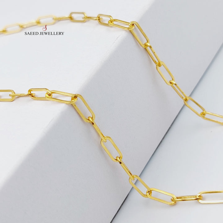 (3.5mm) Paperclip Chain 40cm Made Of 21K Yellow Gold by Saeed Jewelry-28676