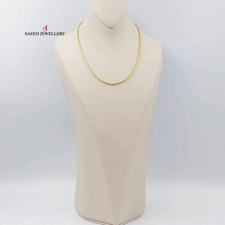 (3.5mm) Rope Chain 45cm Made Of 21K Yellow Gold by Saeed Jewelry-29092