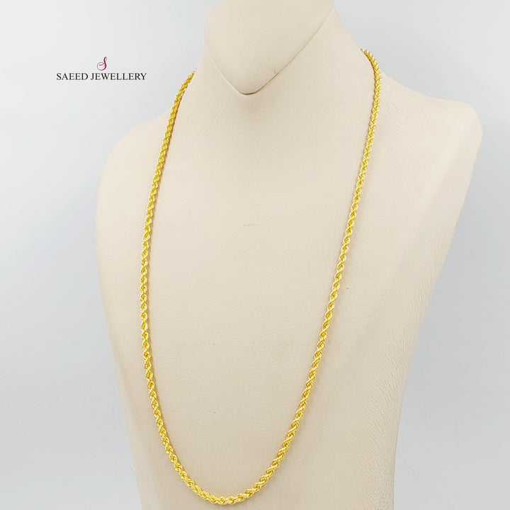 (3.5mm) Rope Chain Made Of 21K Yellow Gold by Saeed Jewelry-29474