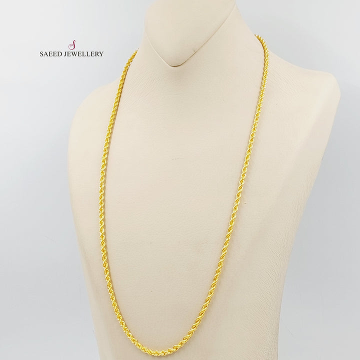 (3.5mm) Rope Chain Made Of 21K Yellow Gold by Saeed Jewelry-29474