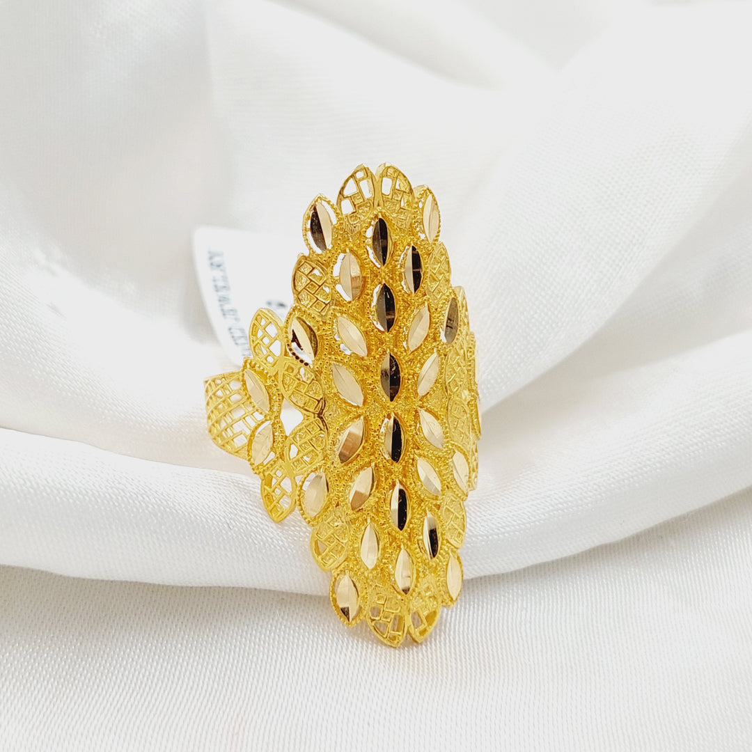 21K خاتم ورق الشجر-مجوهرات الشيخ سعيد-Saeed Jewelry 