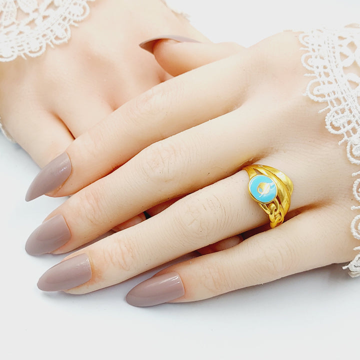 21K خاتم اكسترا مينا-Saeed Jewelry-Saeed Jewelry 