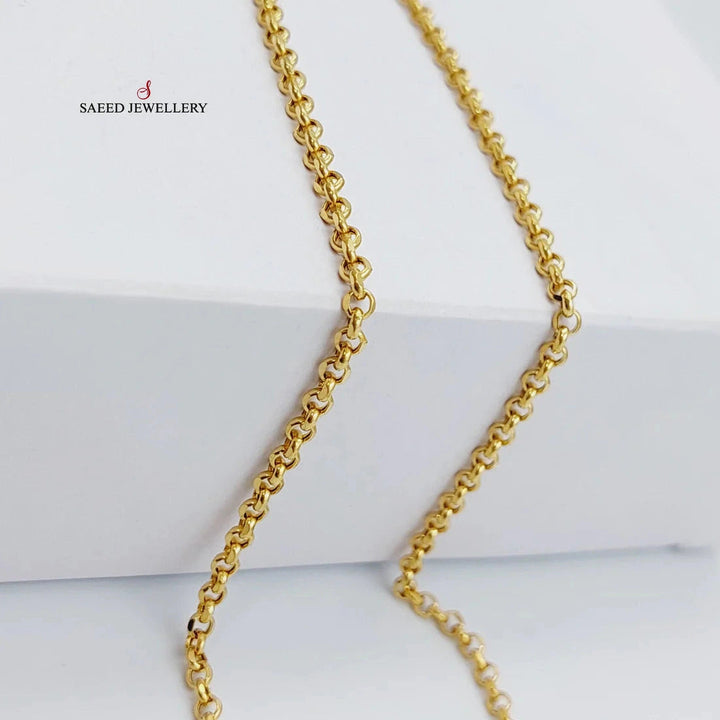 (3mm) Cable Link Chain 50cm Made Of 21K Yellow Gold by Saeed Jewelry-28636
