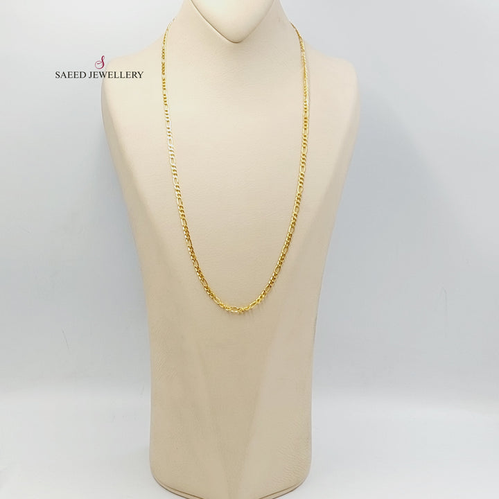 (3mm) Figaro Chain Made of 21K Yellow Gold by Saeed Jewelry-30902