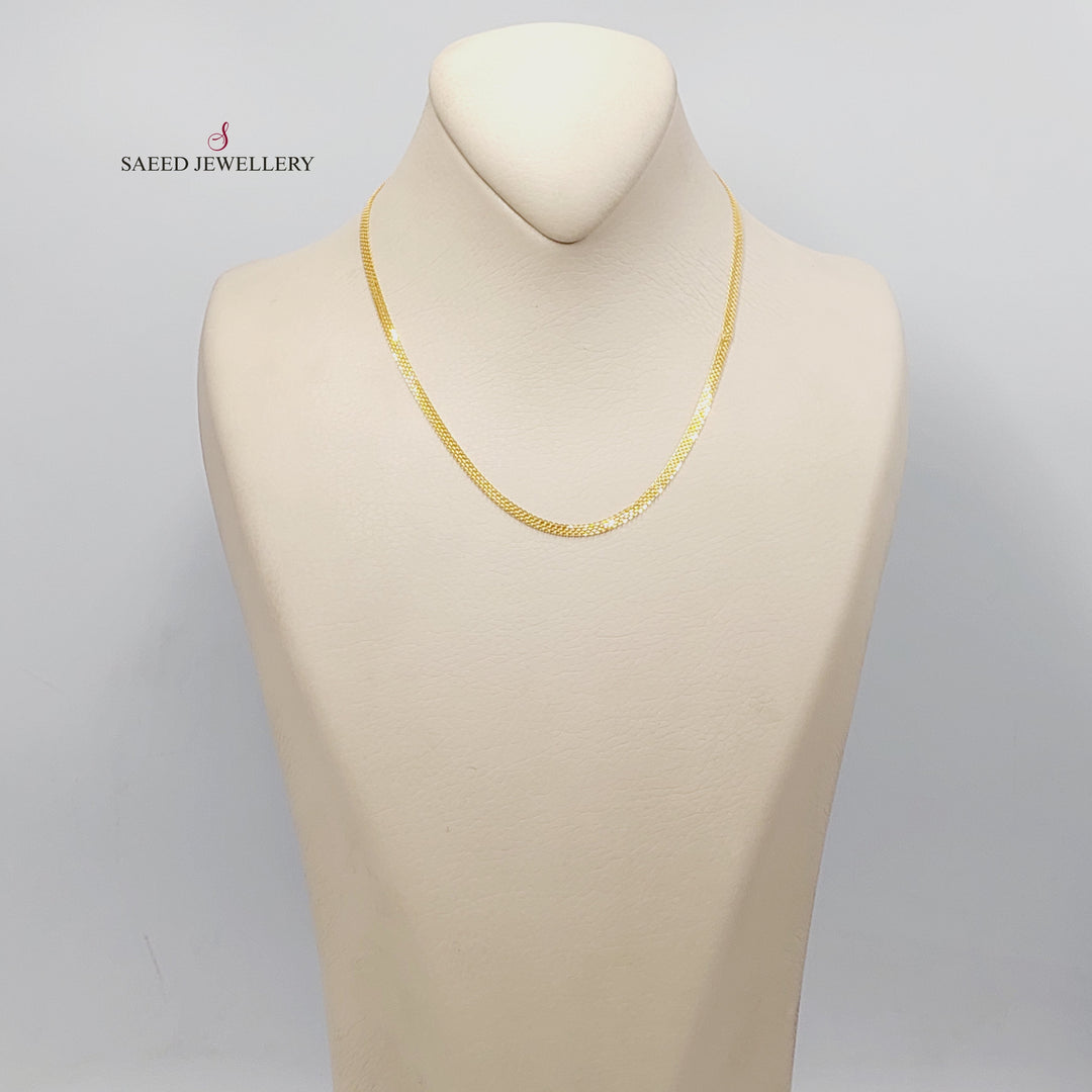 (3mm) Flat Chain 40cm | 15.7" Made of 21K Yellow Gold by Saeed Jewelry-30951