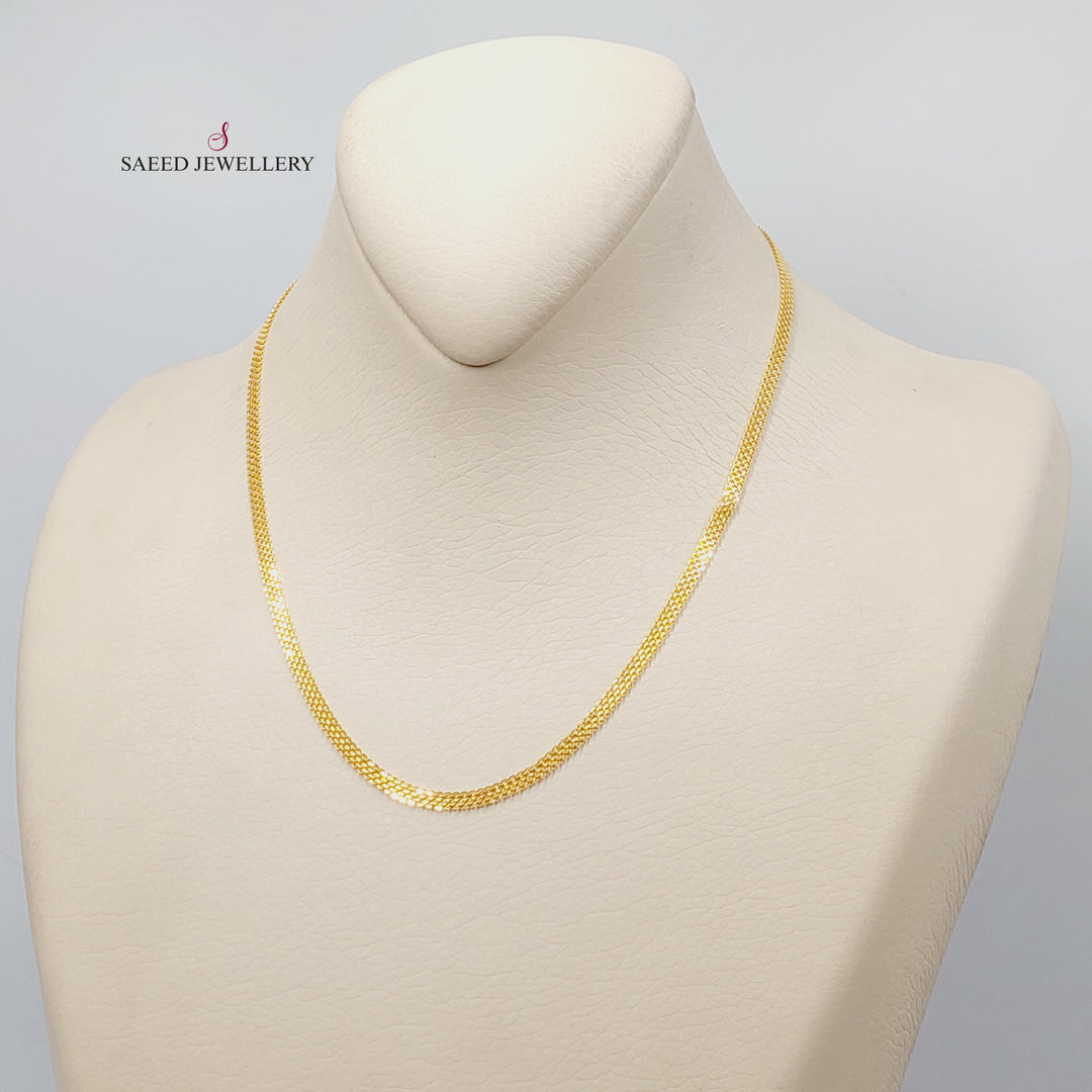(3mm) Flat Chain 40cm | 15.7" Made of 21K Yellow Gold by Saeed Jewelry-30951