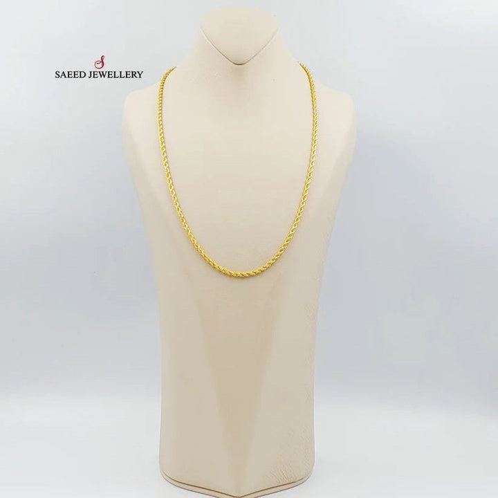 (3mm) Rope Chain Made Of 21K Yellow Gold by Saeed Jewelry-28663