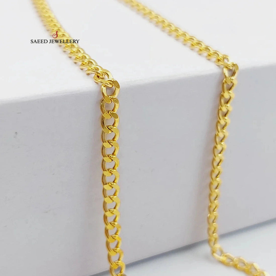 (3.5mm) Curb Chain 50cm Made Of 21K Yellow Gold by Saeed Jewelry-28561