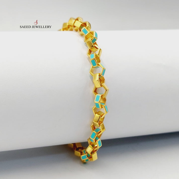 21K اسوارة معين مينا-مجوهرات الشيخ سعيد-Saeed Jewelry 