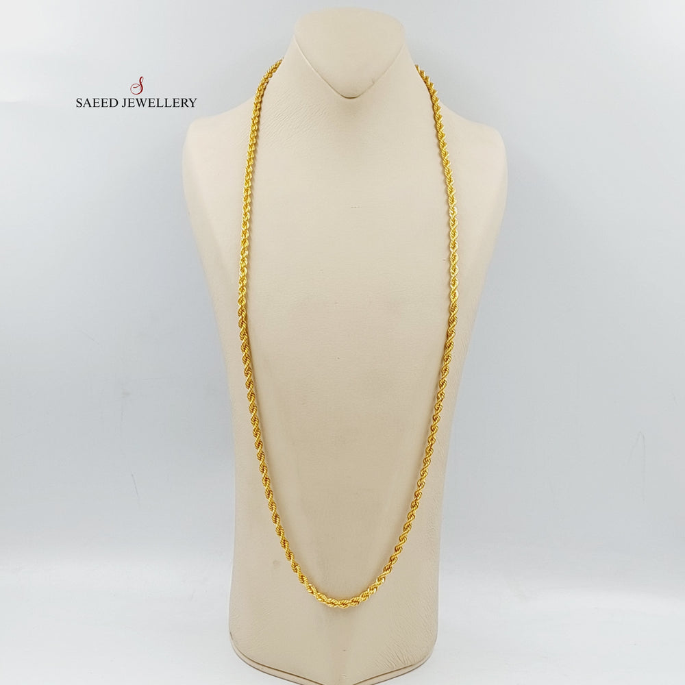 (4.5mm) Rope Chain Made Of 21K Yellow Gold by Saeed Jewelry-28949