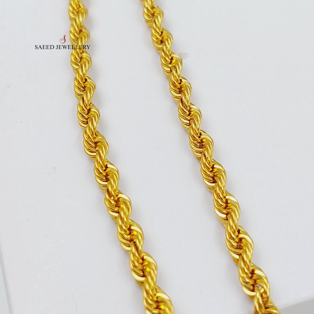 (4.5mm) Rope Chain Made Of 21K Yellow Gold by Saeed Jewelry-28949