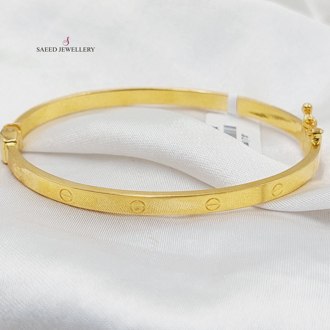 (4mm) Figaro Bangle Bracelet  Made of 21K Yellow Gold by Saeed Jewelry-31132