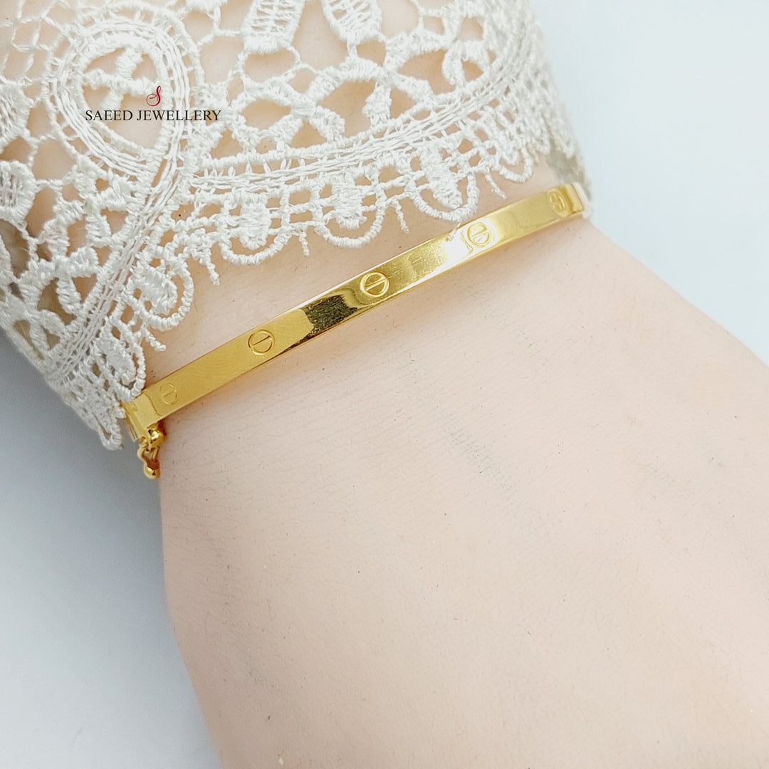 (4mm) Figaro Bangle Bracelet  Made of 21K Yellow Gold by Saeed Jewelry-31132