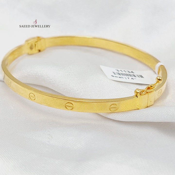 (4mm) Figaro Bangle Bracelet  Made of 21K Yellow Gold by Saeed Jewelry-31133