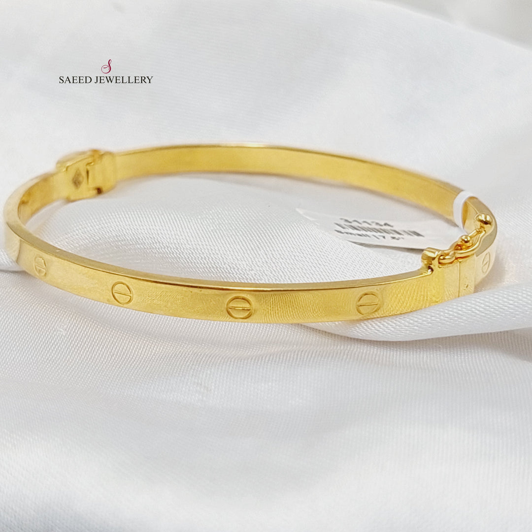 (4mm) Figaro Bangle Bracelet  Made of 21K Yellow Gold by Saeed Jewelry-31134