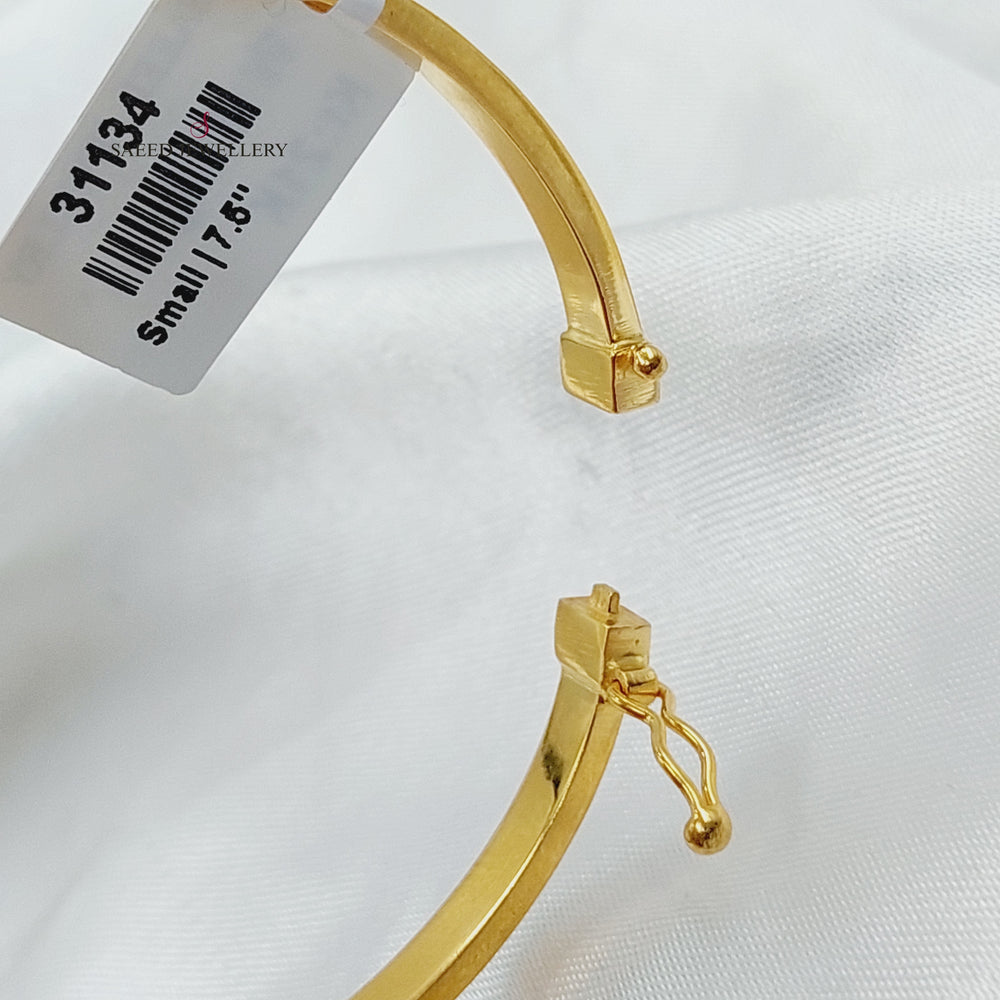 (4mm) Figaro Bangle Bracelet  Made of 21K Yellow Gold by Saeed Jewelry-31135