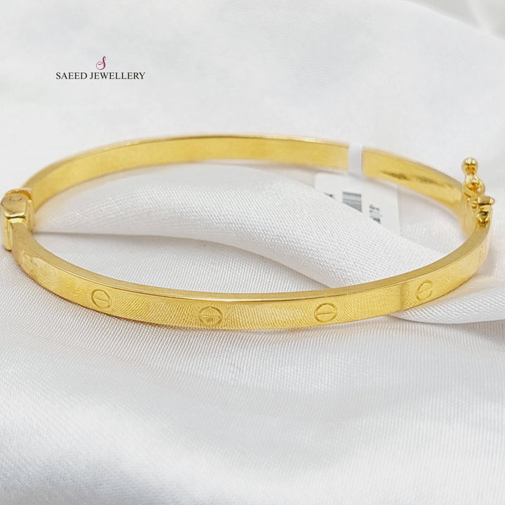 (4mm) Figaro Bangle Bracelet  Made of 21K Yellow Gold by Saeed Jewelry-31135