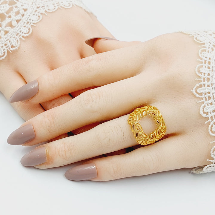21K خاتم ورق الشجر-مجوهرات الشيخ سعيد-Saeed Jewelry 