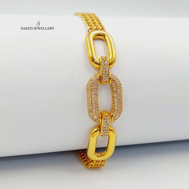 21K اسوارة بيبر كليب مرصع-مجوهرات الشيخ سعيد-Saeed Jewelry 