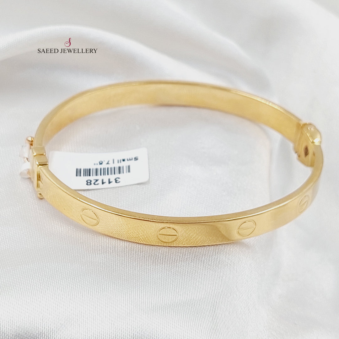 (6mm) Figaro Bangle Bracelet  Made of 21K Yellow Gold by Saeed Jewelry-31129