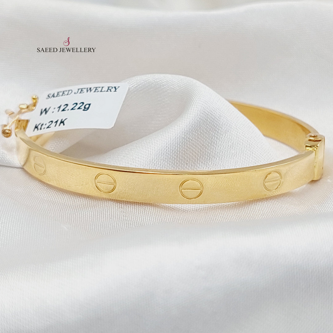 (6mm) Figaro Bangle Bracelet  Made of 21K Yellow Gold by Saeed Jewelry-31129