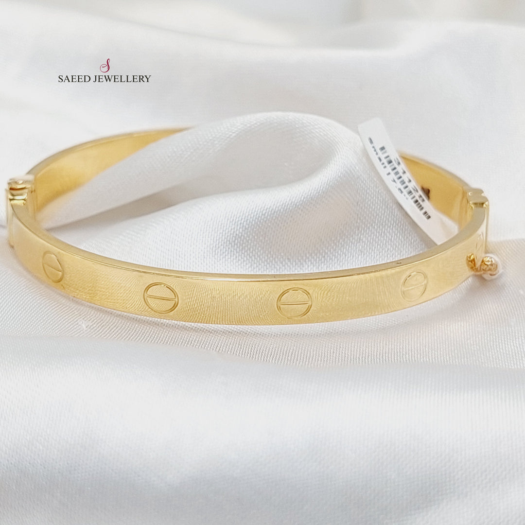 (6mm) Figaro Bangle Bracelet  Made of 21K Yellow Gold by Saeed Jewelry-31129