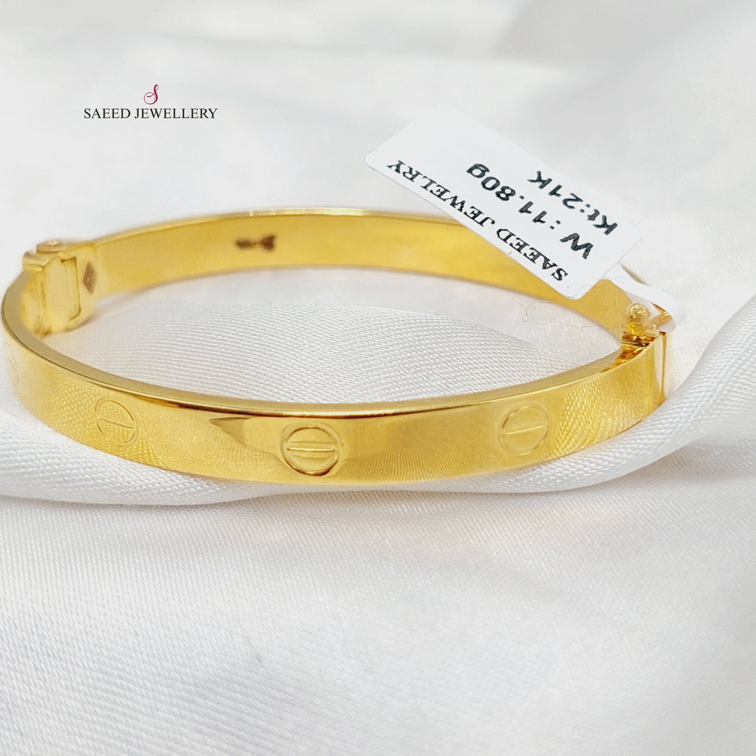 (6mm) Figaro Bangle Bracelet  Made of 21K Yellow Gold by Saeed Jewelry-31131