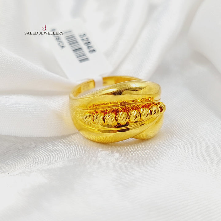 21K خاتم طابات اكسترا-مجوهرات الشيخ سعيد-Saeed Jewelry 