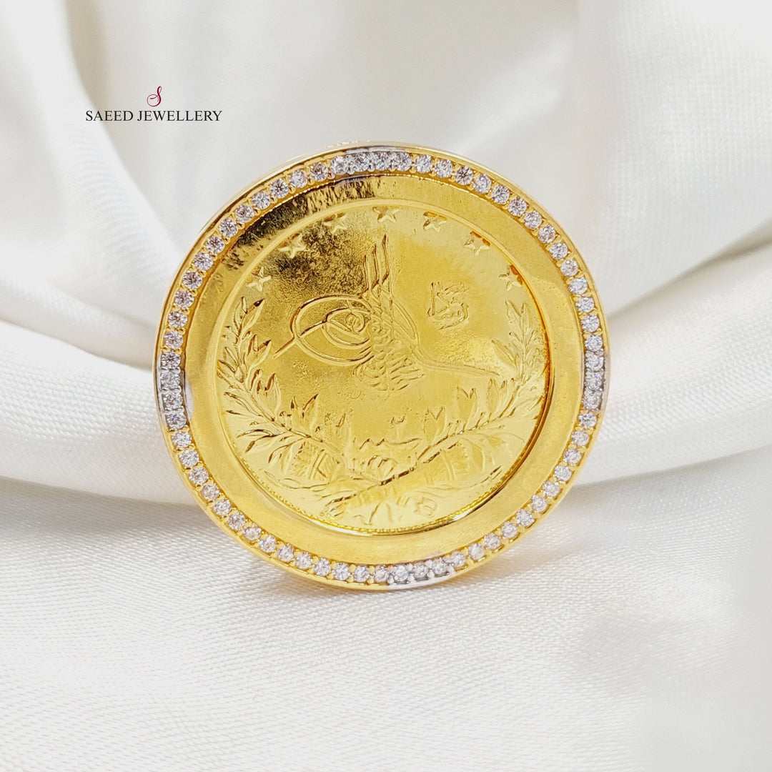 21K خاتم رشادي مرصع-مجوهرات الشيخ سعيد-Saeed Jewelry 