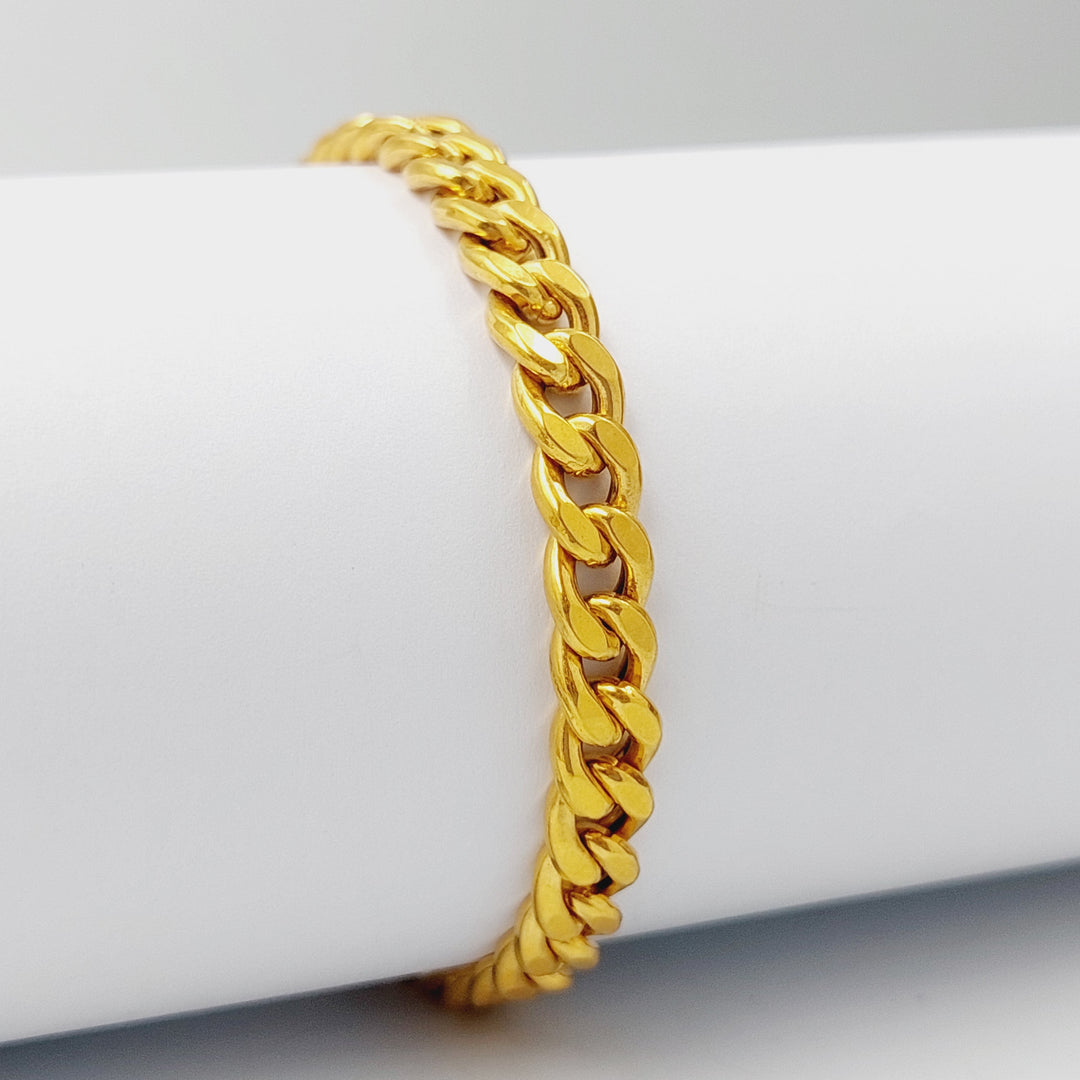 (7mm) Cuban Links Bracelet  Made Of 21K Yellow Gold by Saeed Jewelry-28794