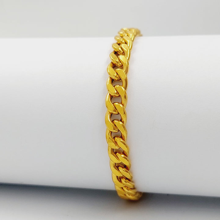 (7mm) Cuban Links Bracelet  Made Of 21K Yellow Gold by Saeed Jewelry-28794