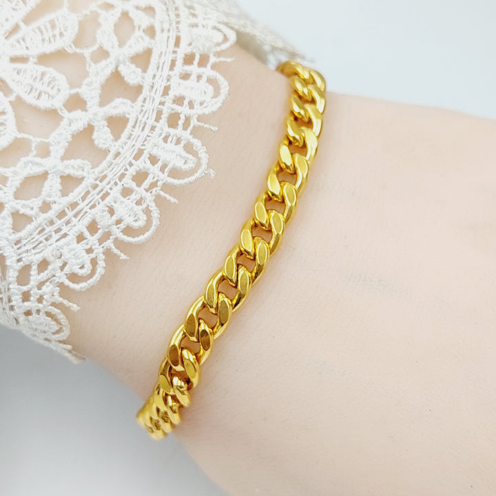 (7mm) Cuban Links Bracelet  Made Of 21K Yellow Gold by Saeed Jewelry-28794