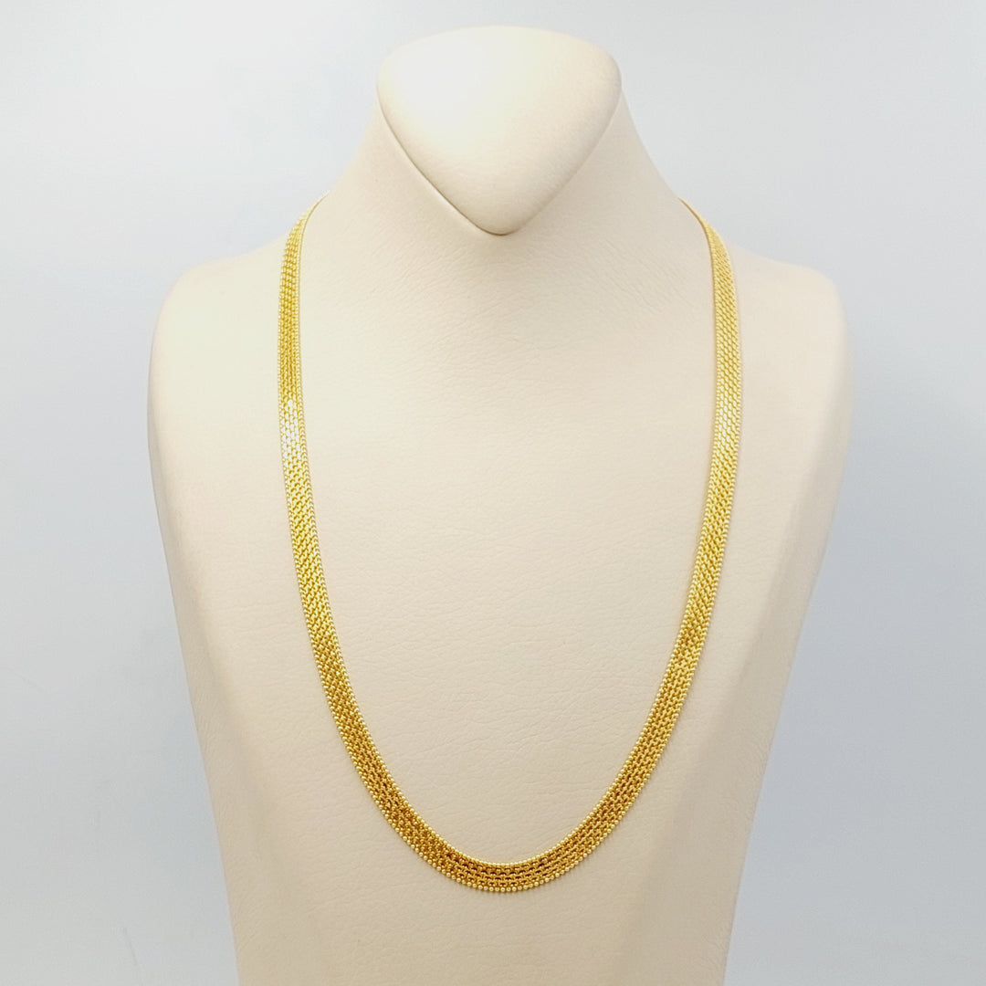 (7mm) Flat Chain 55cm | 21.6" Made Of 21K Yellow Gold by Saeed Jewelry-30744