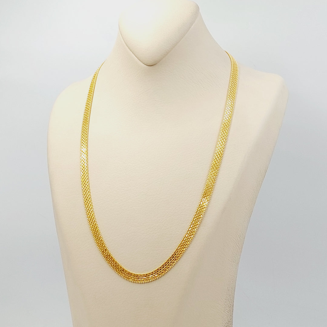 (7mm) Flat Chain 55cm | 21.6" Made Of 21K Yellow Gold by Saeed Jewelry-30744