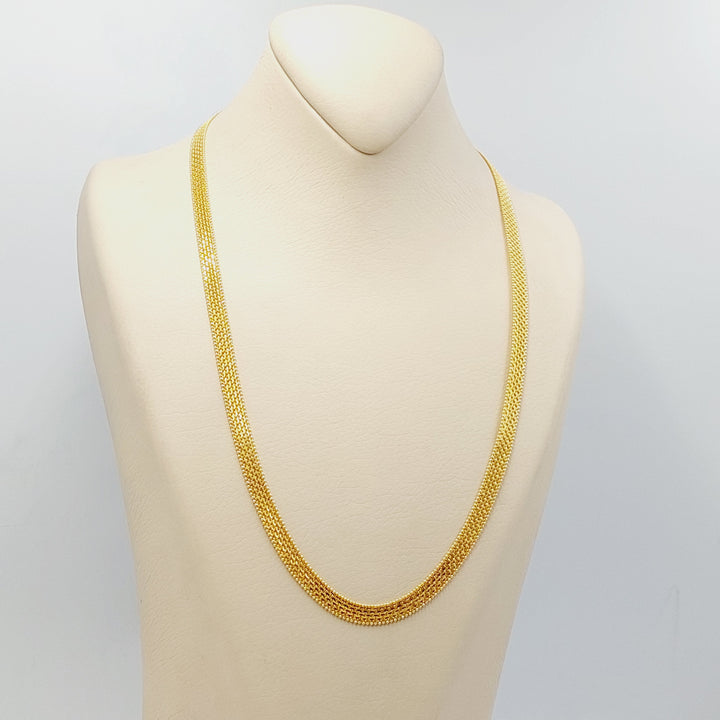 (7mm) Flat Chain 55cm | 21.6" Made Of 21K Yellow Gold by Saeed Jewelry-30744