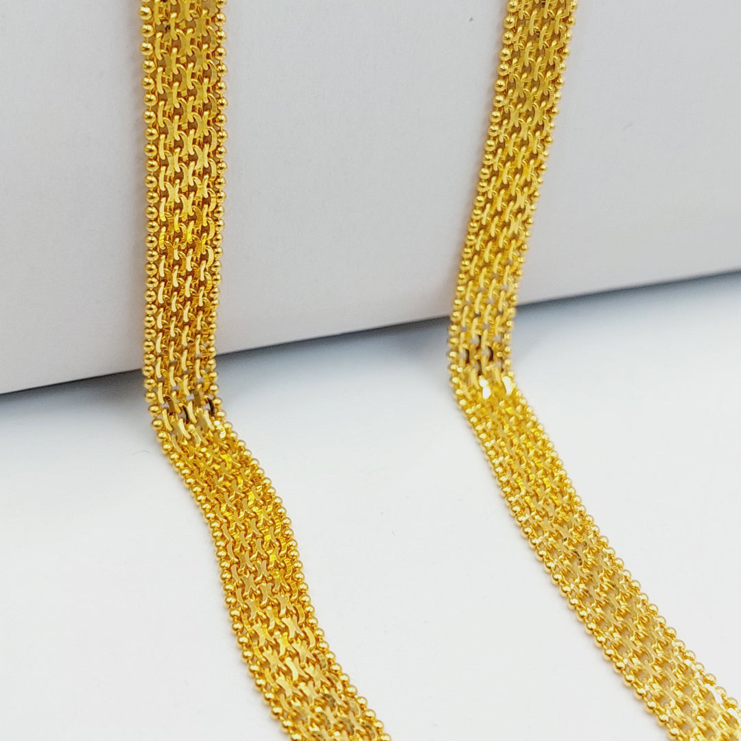 (7mm) Flat Chain 55cm | 21.6" Made Of 21K Yellow Gold by Saeed Jewelry-30744