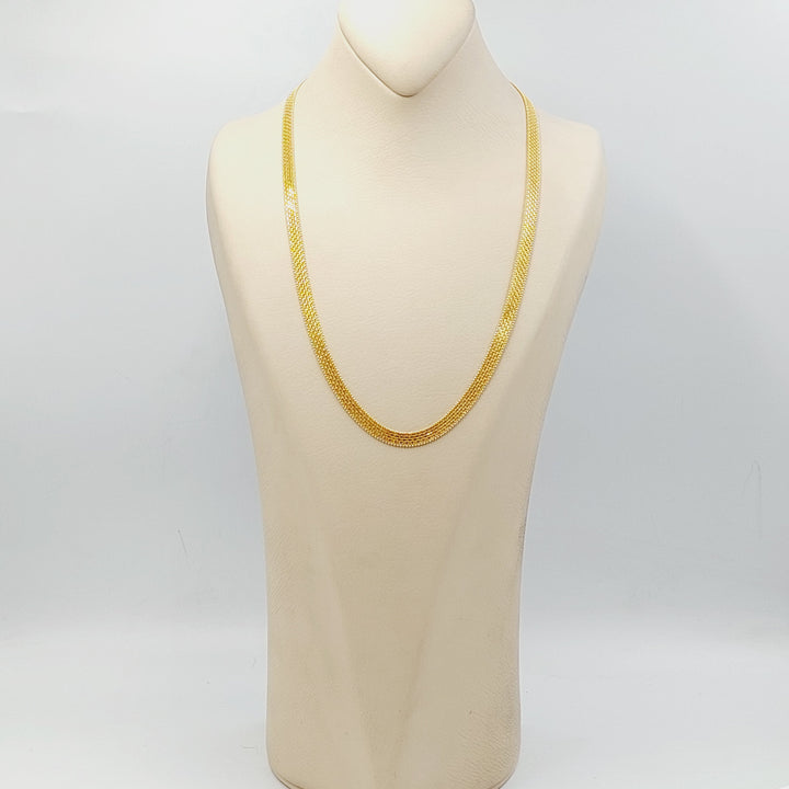 (7mm) Flat Chain 55cm | 21.6" Made Of 21K Yellow Gold by Saeed Jewelry-30744