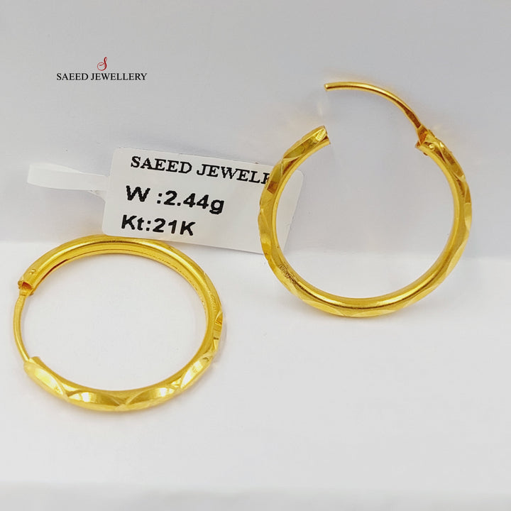 21K حلق ذبلة-مجوهرات الشيخ سعيد-Saeed Jewelry 