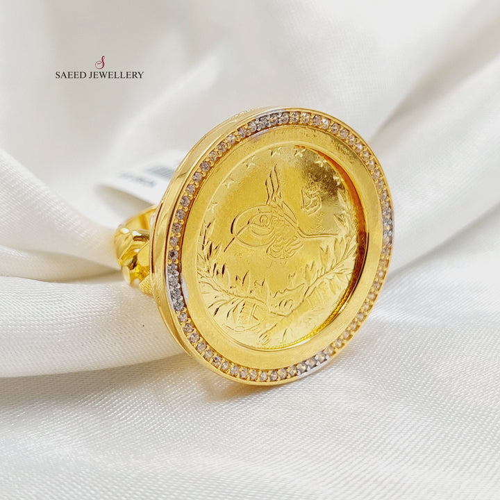 21K خاتم رشادي مرصع-مجوهرات الشيخ سعيد-Saeed Jewelry 