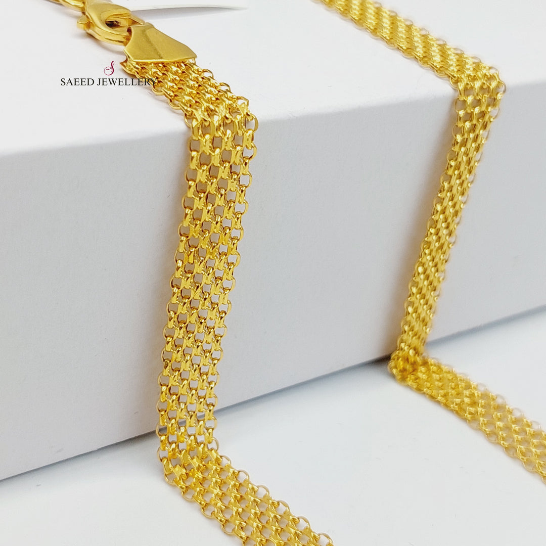 (8.5mm) Flat Chain Made of 21K Yellow Gold by Saeed Jewelry-30894