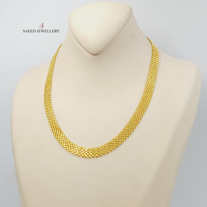 (8.5mm) Flat Chain Made of 21K Yellow Gold by Saeed Jewelry-30894