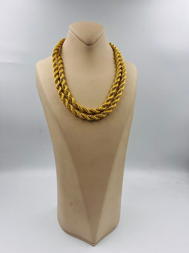(8mm) Rope Chain 100cm Made Of 21K Yellow Gold by Saeed Jewelry-28814