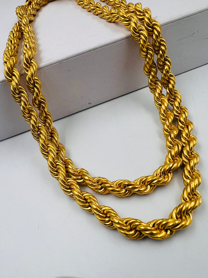 (8mm) Rope Chain 100cm Made Of 21K Yellow Gold by Saeed Jewelry-28814